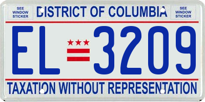 DC license plate EL3209