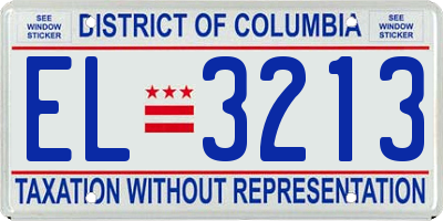 DC license plate EL3213