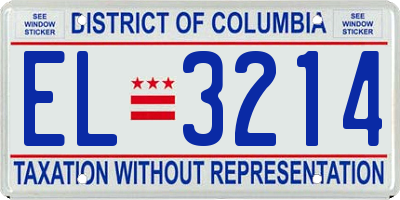 DC license plate EL3214