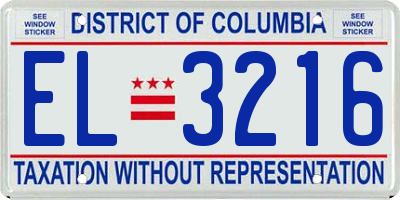 DC license plate EL3216