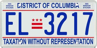 DC license plate EL3217
