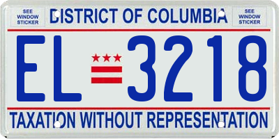 DC license plate EL3218