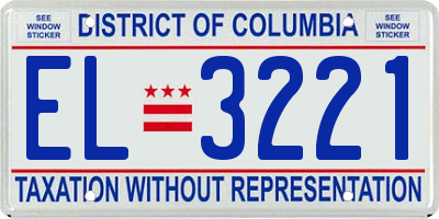 DC license plate EL3221