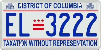 DC license plate EL3222