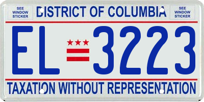 DC license plate EL3223