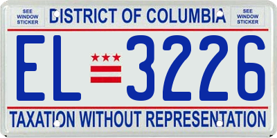 DC license plate EL3226