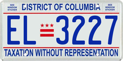 DC license plate EL3227