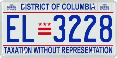 DC license plate EL3228