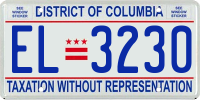 DC license plate EL3230
