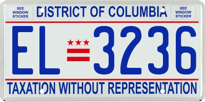 DC license plate EL3236