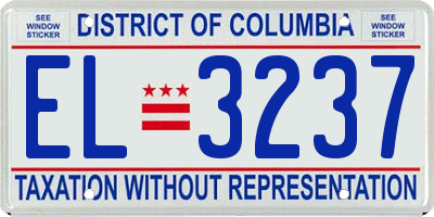 DC license plate EL3237