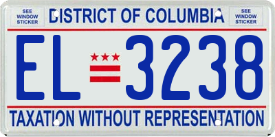 DC license plate EL3238