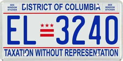 DC license plate EL3240