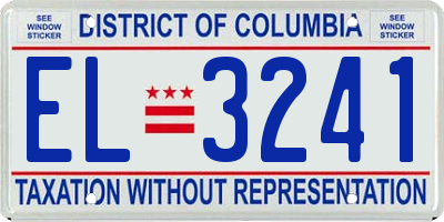 DC license plate EL3241