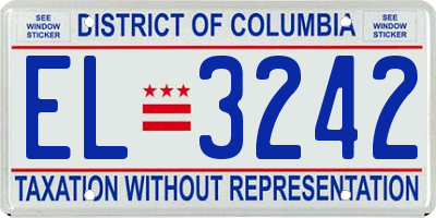 DC license plate EL3242