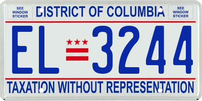 DC license plate EL3244