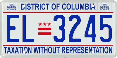 DC license plate EL3245