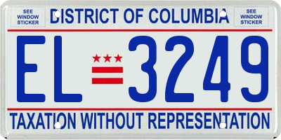DC license plate EL3249