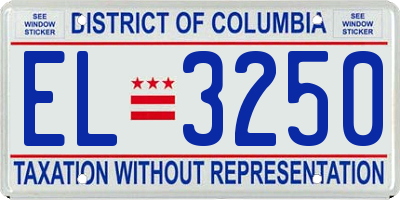 DC license plate EL3250