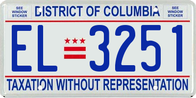 DC license plate EL3251