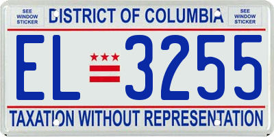 DC license plate EL3255