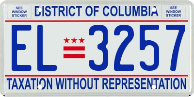 DC license plate EL3257