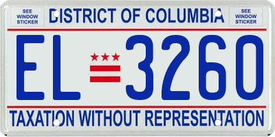 DC license plate EL3260