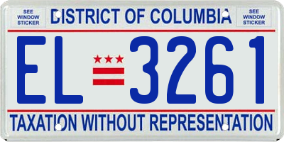 DC license plate EL3261