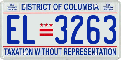 DC license plate EL3263