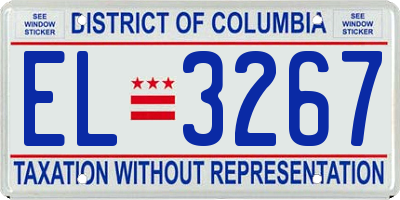 DC license plate EL3267