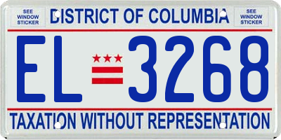 DC license plate EL3268