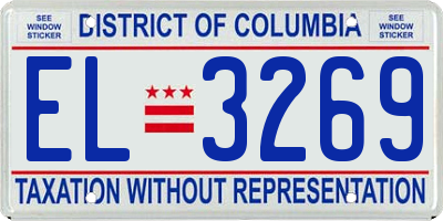 DC license plate EL3269