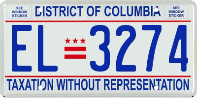 DC license plate EL3274