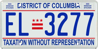 DC license plate EL3277