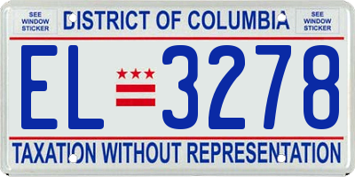 DC license plate EL3278