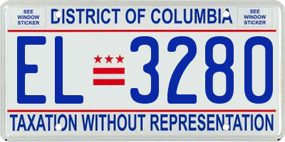 DC license plate EL3280