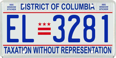 DC license plate EL3281