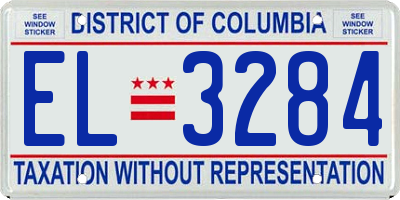 DC license plate EL3284