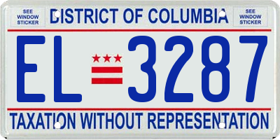 DC license plate EL3287