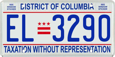 DC license plate EL3290