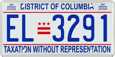 DC license plate EL3291