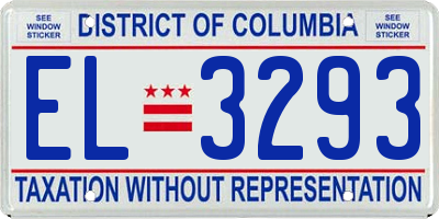 DC license plate EL3293