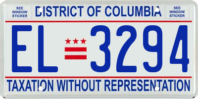 DC license plate EL3294