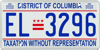 DC license plate EL3296