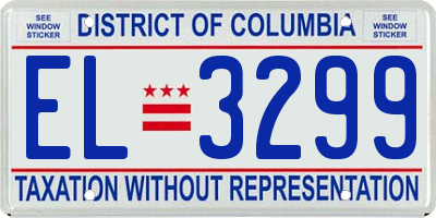 DC license plate EL3299