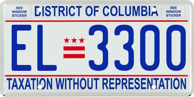 DC license plate EL3300