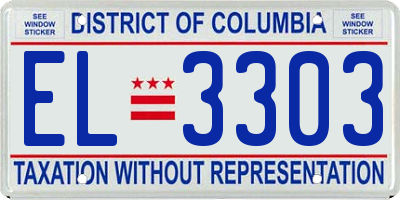 DC license plate EL3303