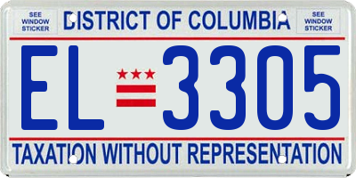 DC license plate EL3305