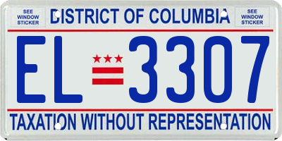 DC license plate EL3307