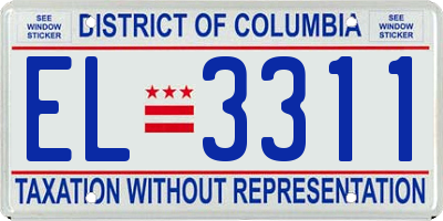 DC license plate EL3311